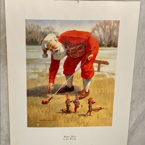 Tom Browning Print - Winter Rules Santa and Elves